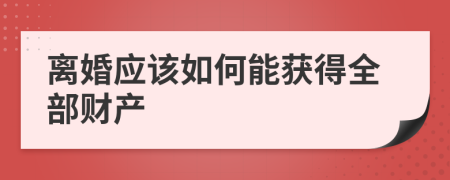 離婚應(yīng)該如何能獲得全部財產(chǎn)