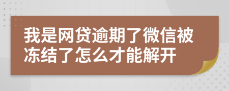 我是網(wǎng)貸逾期了微信被凍結(jié)了怎么才能解開