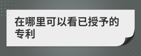 在哪里可以看已授予的專利