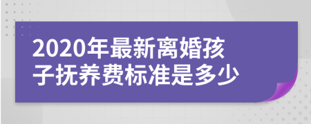 2020年最新離婚孩子撫養(yǎng)費(fèi)標(biāo)準(zhǔn)是多少