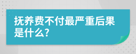 撫養(yǎng)費(fèi)不付最嚴(yán)重后果是什么?