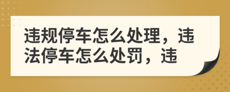 違規(guī)停車怎么處理，違法停車怎么處罰，違