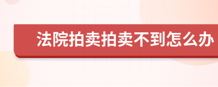 法院拍賣拍賣不到怎么辦