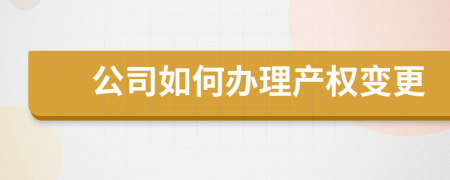 公司如何辦理產(chǎn)權(quán)變更