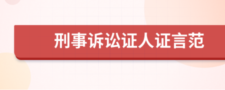 刑事訴訟證人證言范
