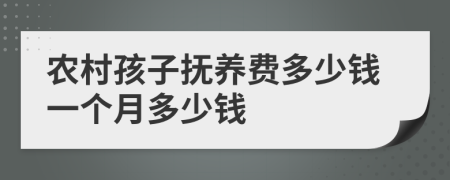 農(nóng)村孩子撫養(yǎng)費(fèi)多少錢一個(gè)月多少錢