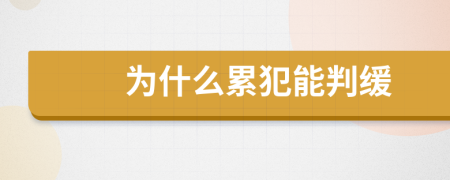 為什么累犯能判緩