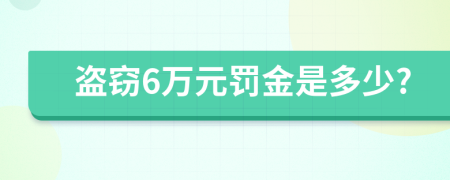 盜竊6萬元罰金是多少?