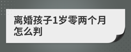 離婚孩子1歲零兩個(gè)月怎么判