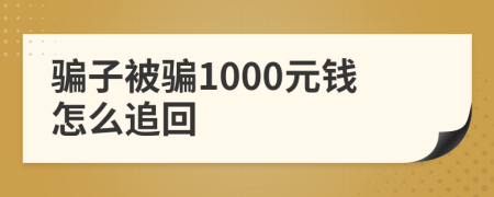 騙子被騙1000元錢怎么追回