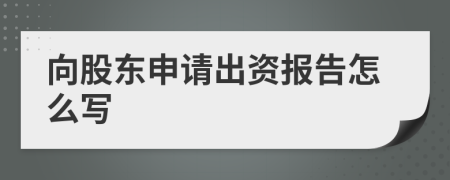向股東申請出資報告怎么寫