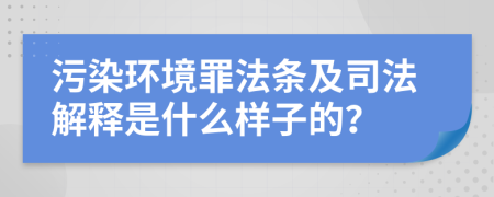 污染環(huán)境罪法條及司法解釋是什么樣子的？