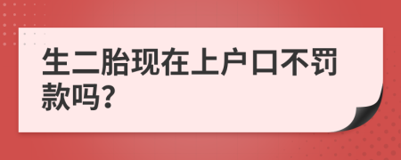 生二胎現(xiàn)在上戶口不罰款嗎？
