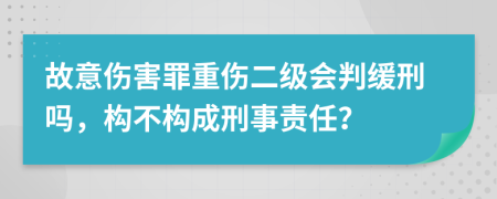 故意傷害罪重傷二級會判緩刑嗎，構(gòu)不構(gòu)成刑事責(zé)任？