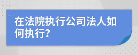 在法院執(zhí)行公司法人如何執(zhí)行？