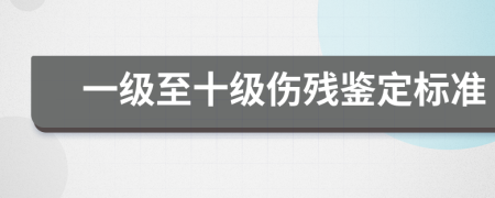 一級至十級傷殘鑒定標(biāo)準(zhǔn)