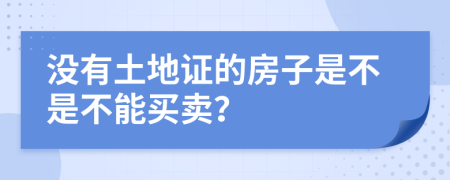 沒(méi)有土地證的房子是不是不能買(mǎi)賣(mài)？