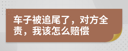 車子被追尾了，對方全責，我該怎么賠償