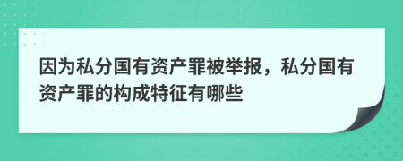 因為私分國有資產(chǎn)罪被舉報，私分國有資產(chǎn)罪的構(gòu)成特征有哪些