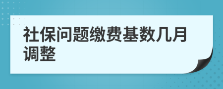 社保問(wèn)題繳費(fèi)基數(shù)幾月調(diào)整