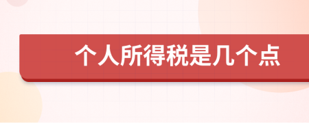 個人所得稅是幾個點(diǎn)