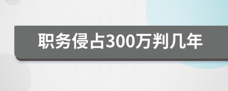 職務(wù)侵占300萬判幾年