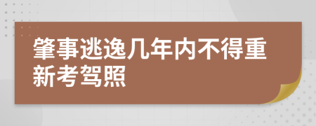 肇事逃逸幾年內(nèi)不得重新考駕照