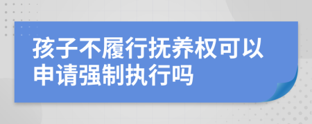 孩子不履行撫養(yǎng)權(quán)可以申請(qǐng)強(qiáng)制執(zhí)行嗎