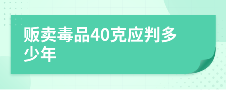 販賣毒品40克應判多少年