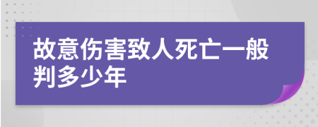 故意傷害致人死亡一般判多少年