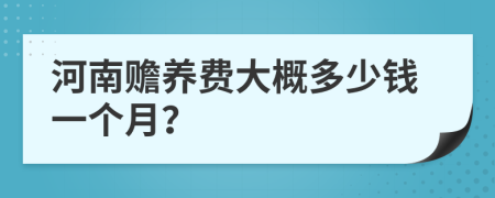 河南贍養(yǎng)費(fèi)大概多少錢一個月？