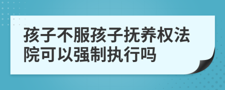 孩子不服孩子撫養(yǎng)權(quán)法院可以強(qiáng)制執(zhí)行嗎