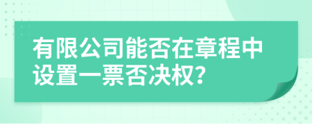 有限公司能否在章程中設(shè)置一票否決權(quán)？