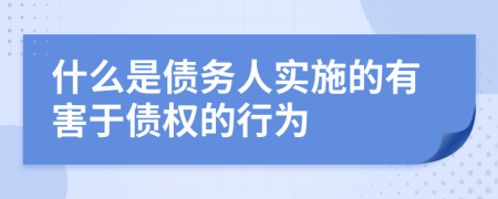 什么是債務人實施的有害于債權(quán)的行為