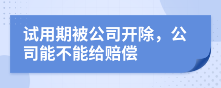 試用期被公司開(kāi)除，公司能不能給賠償