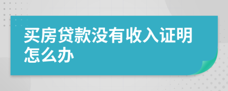 買房貸款沒有收入證明怎么辦
