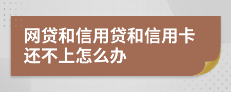 網貸和信用貸和信用卡還不上怎么辦