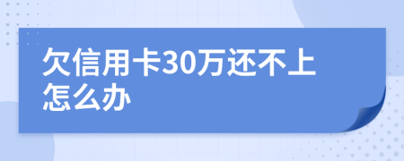 欠信用卡30萬還不上怎么辦