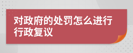 對政府的處罰怎么進(jìn)行行政復(fù)議