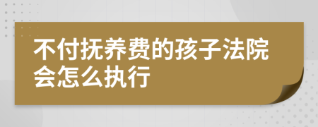 不付撫養(yǎng)費的孩子法院會怎么執(zhí)行