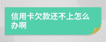 信用卡欠款還不上怎么辦啊