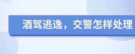 酒駕逃逸，交警怎樣處理