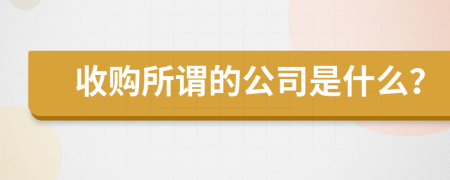 收購(gòu)所謂的公司是什么？
