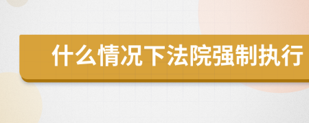 什么情況下法院強(qiáng)制執(zhí)行