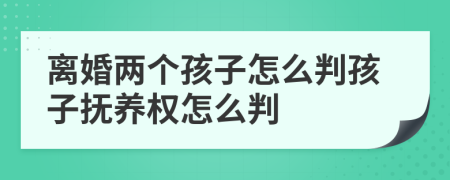 離婚兩個孩子怎么判孩子撫養(yǎng)權怎么判
