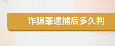 詐騙罪逮捕后多久判