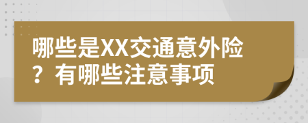哪些是XX交通意外險(xiǎn)？有哪些注意事項(xiàng)