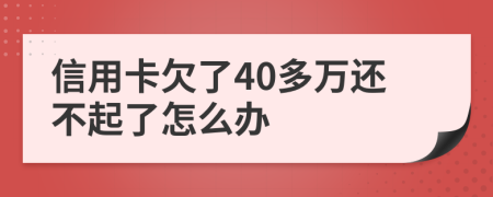 信用卡欠了40多萬還不起了怎么辦