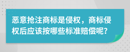 惡意搶注商標(biāo)是侵權(quán)，商標(biāo)侵權(quán)后應(yīng)該按哪些標(biāo)準(zhǔn)賠償呢？