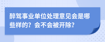 醉駕事業(yè)單位處理意見會是哪些樣的？會不會被開除？